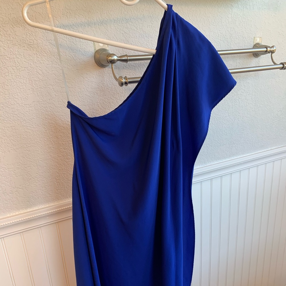 Cobalt Blue One Shoulder Cocktrail Dress